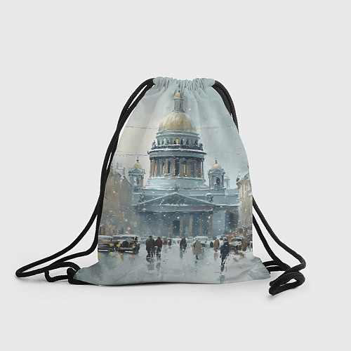 Мешок для обуви Санкт-Петербург зимний пейзаж / 3D-принт – фото 1