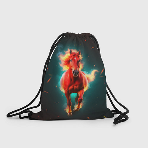 Мешок для обуви Светящаяся огненная лошадь / 3D-принт – фото 1