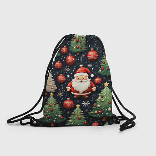 Мешок для обуви Новый год паттерн Дед мороз / 3D-принт – фото 1