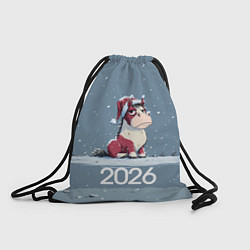 Рюкзак-мешок 2026 Новогодняя карикатурная лошадка, цвет: 3D-принт