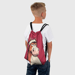 Рюкзак-мешок Комичная новогодняя лошадь, цвет: 3D-принт — фото 2