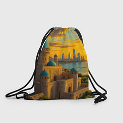 Рюкзак-мешок Баку сплетение эпох на закате, цвет: 3D-принт