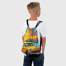 Рюкзак-мешок Золотой закат над набережной, цвет: 3D-принт — фото 2