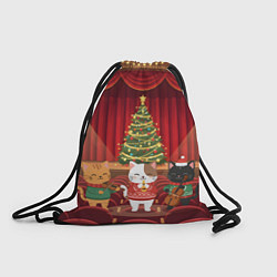 Мешок для обуви Новогодние котики музыканты