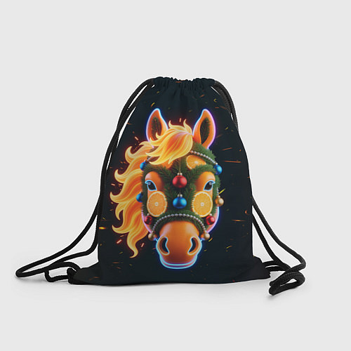 Мешок для обуви Новогодняя мандариновая лошадь / 3D-принт – фото 1