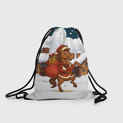 Рюкзак-мешок Новогодняя лошадка с мешком подарков, цвет: 3D-принт
