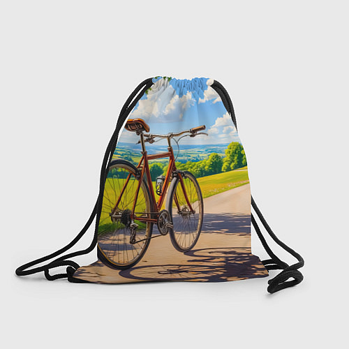 Мешок для обуви Велопрогулка в лучах лета / 3D-принт – фото 1