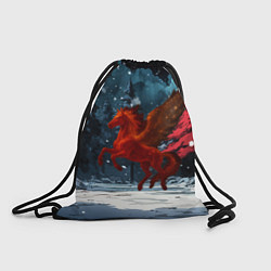 Рюкзак-мешок Огненная лошадь с крыльями, цвет: 3D-принт