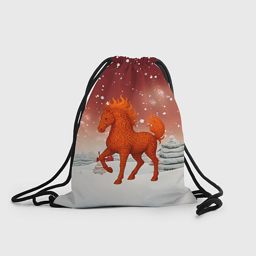 Мешок для обуви Огненная текстурная лошадь 2026 / 3D-принт – фото 1