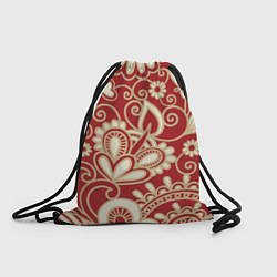 Рюкзак-мешок Хохломская роспись, цвет: 3D-принт