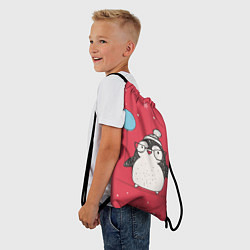 Рюкзак-мешок Влюбленная пингвинка, цвет: 3D-принт — фото 2