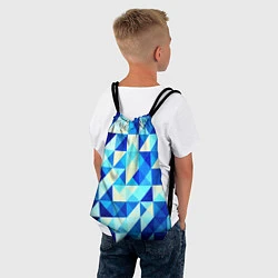 Рюкзак-мешок Синяя геометрия, цвет: 3D-принт — фото 2