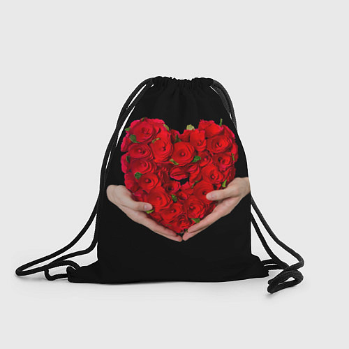 Мешок для обуви Сердце роз в руках / 3D-принт – фото 1