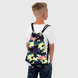Рюкзак-мешок Камуфляж: желтый/розовый/черный, цвет: 3D-принт — фото 2