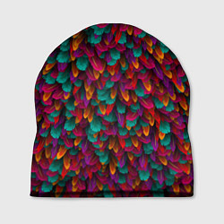 Шапка Разноцветные перья, цвет: 3D-принт