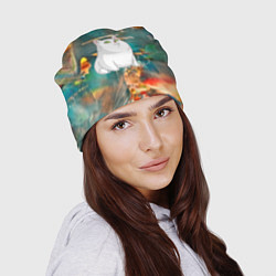Шапка Белый котик, цвет: 3D-принт — фото 2
