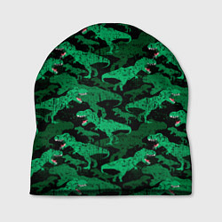Шапка Зелёные тираннозавры - камуфляж