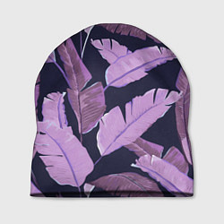 Шапка Tropical leaves 4 purple, цвет: 3D-принт