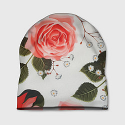 Шапка Нежные розы, цвет: 3D-принт