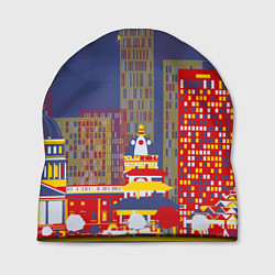 Шапка Зимний мегаполис, цвет: 3D-принт