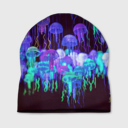 Шапка Неоновые медузы, цвет: 3D-принт