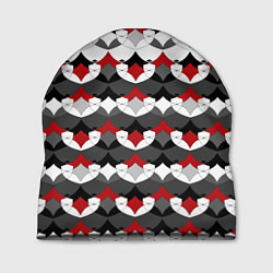 Шапка Абстрактный красно-серый узор