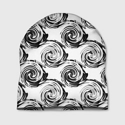 Шапка Черно-белый абстрактный узор, цвет: 3D-принт