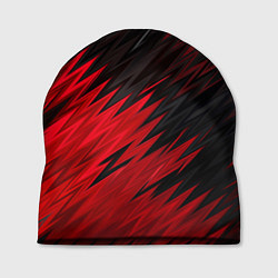 Шапка ЧЁРНО КРАСНЫЕ КРАСКИ RED BLACK STRIPES, цвет: 3D-принт