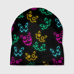 Шапка НЕОНОВЫЕ КОТИКИ NEON FACES CATS, цвет: 3D-принт