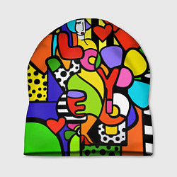 Шапка Romero Britto - love you, цвет: 3D-принт