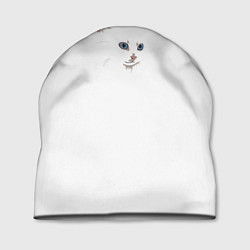 Шапка Белый незаметный кот, цвет: 3D-принт