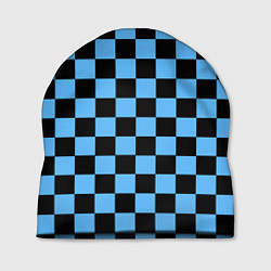 Шапка Шахматная доска Синяя, цвет: 3D-принт