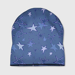 Шапка Gray-Blue Star Pattern, цвет: 3D-принт