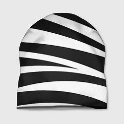 Шапка Зебра чёрные и белые полосы, цвет: 3D-принт