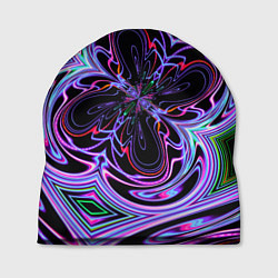 Шапка Неоновые узоры и фигуры - Фиолетовый, цвет: 3D-принт