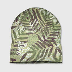 Шапка Зелёные и Белые Листья Джунглей, цвет: 3D-принт