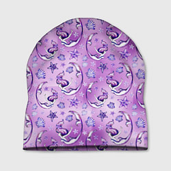 Шапка Танцующие русалки на фиолетовом, цвет: 3D-принт