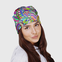 Шапка Детский красочный узор, цвет: 3D-принт — фото 2
