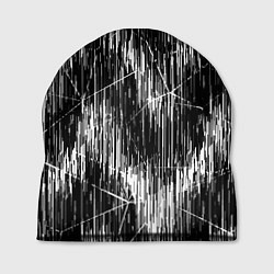 Шапка Черно-белые штрихи, зигзаг, цвет: 3D-принт