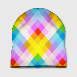 Шапка Узор из разноцветных ромбов, цвет: 3D-принт