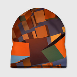 Шапка Множество оранжевых кубов и фигур, цвет: 3D-принт