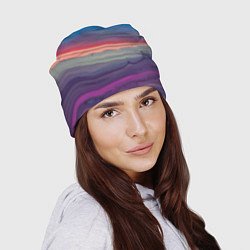 Шапка Цветной переливающийся абстрактный песок, цвет: 3D-принт — фото 2