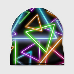 Шапка Неоновые треугольники - текстура, цвет: 3D-принт