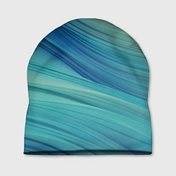 Шапка Абстрактные синезелёные волны, цвет: 3D-принт