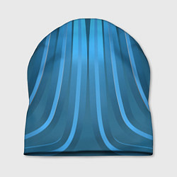 Шапка Синий полосатый узор для окна, цвет: 3D-принт