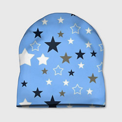 Шапка Звёзды на голубом фоне, цвет: 3D-принт