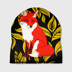 Шапка Лиса на фоне жёлтых листьев, цвет: 3D-принт