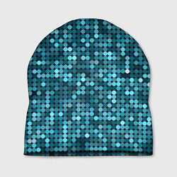 Шапка Блеск пайеток изумрудных бирюзовых, цвет: 3D-принт