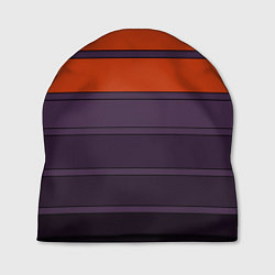 Шапка Полосатый фиолетово-оранжевый узор, цвет: 3D-принт