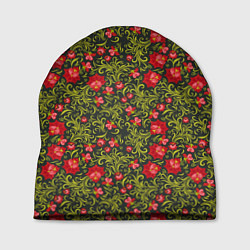 Шапка Русские цветочные узоры, цвет: 3D-принт